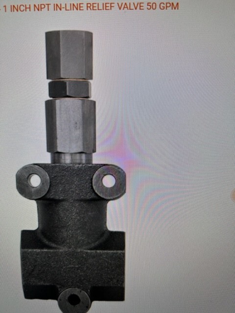 Hydraulic In Line Relief Valve Adjustable  1" Pipe 3000PSI