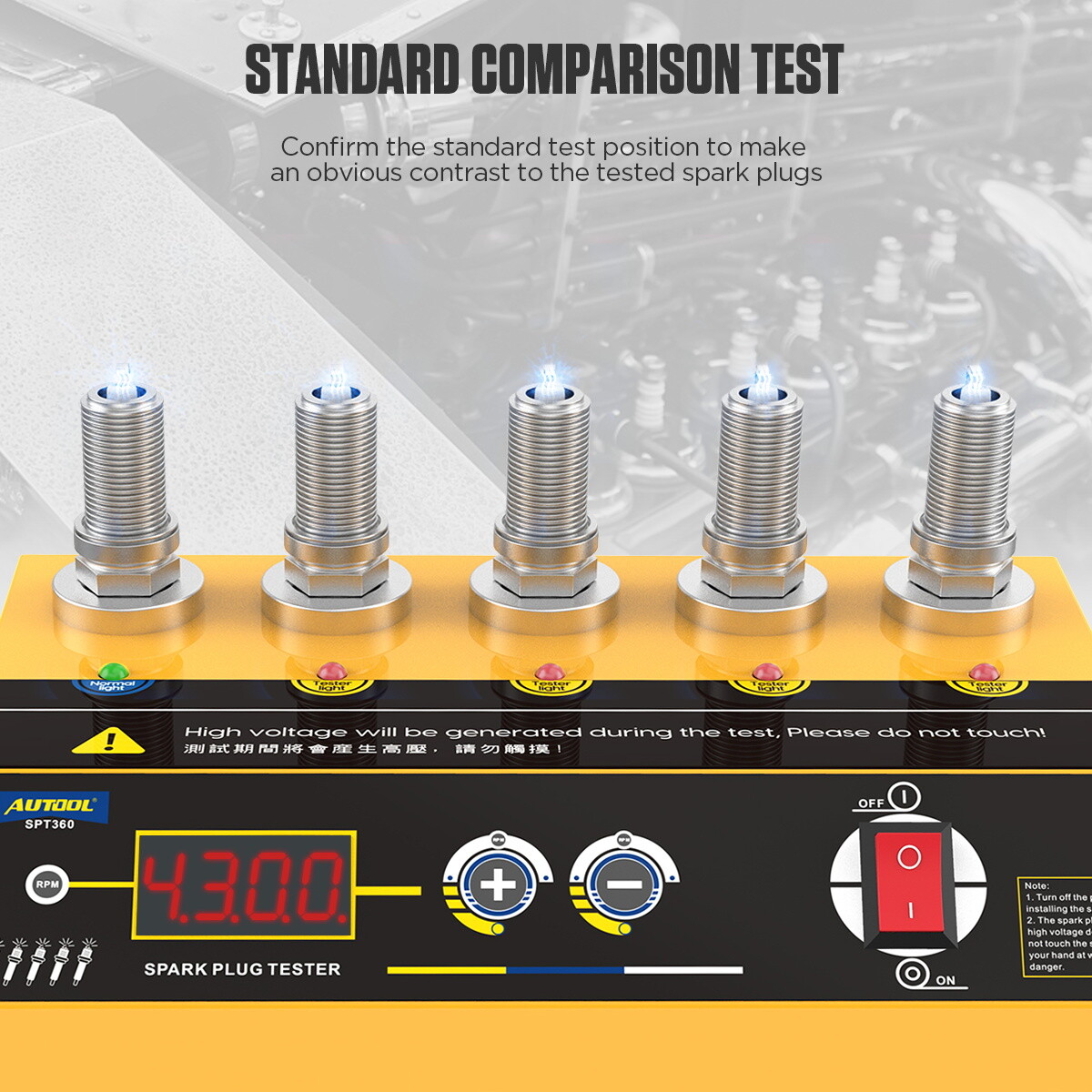 AUTOOL 5-Hole Spark Plug Tester - Auto Diagnostic Scanner for Car Ignition Syste