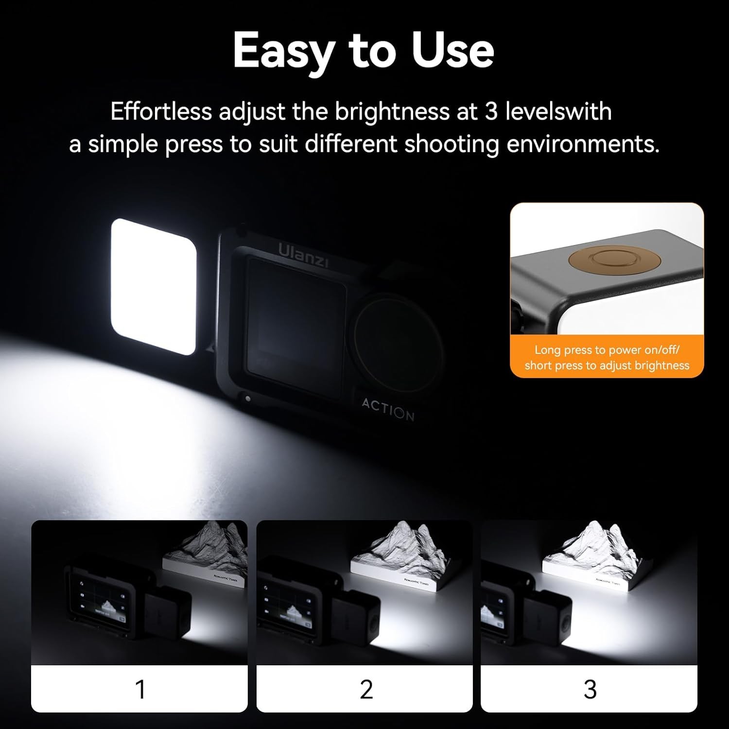 Mini vlogging led light action camera video fill lighting magnetic mount