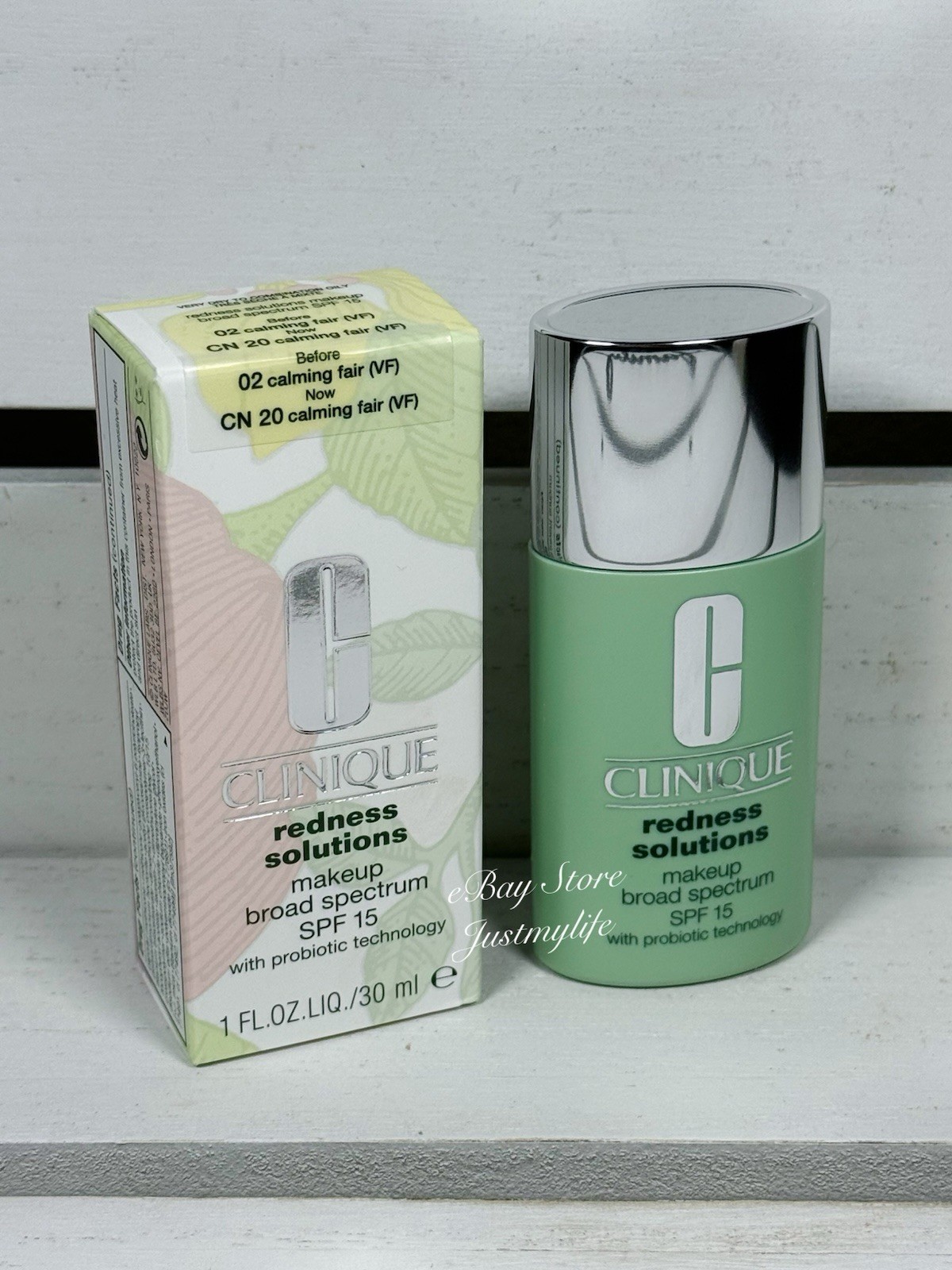 ~02 CALMING FAIR~ Clinique Redness Solutions Makeup SPF15, Full Size, NIB
