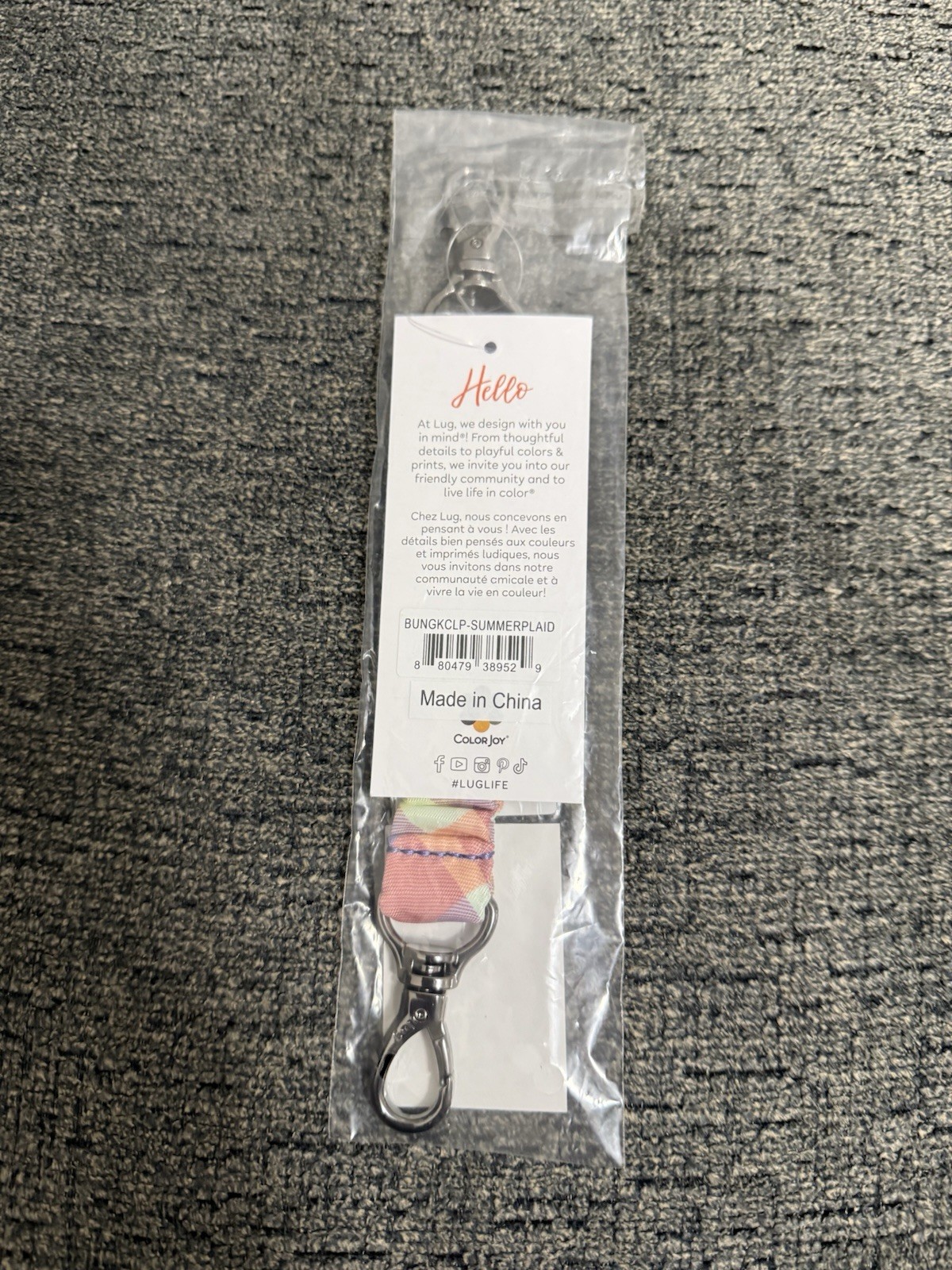 Lug Bungee Key Clip Summer Plaid