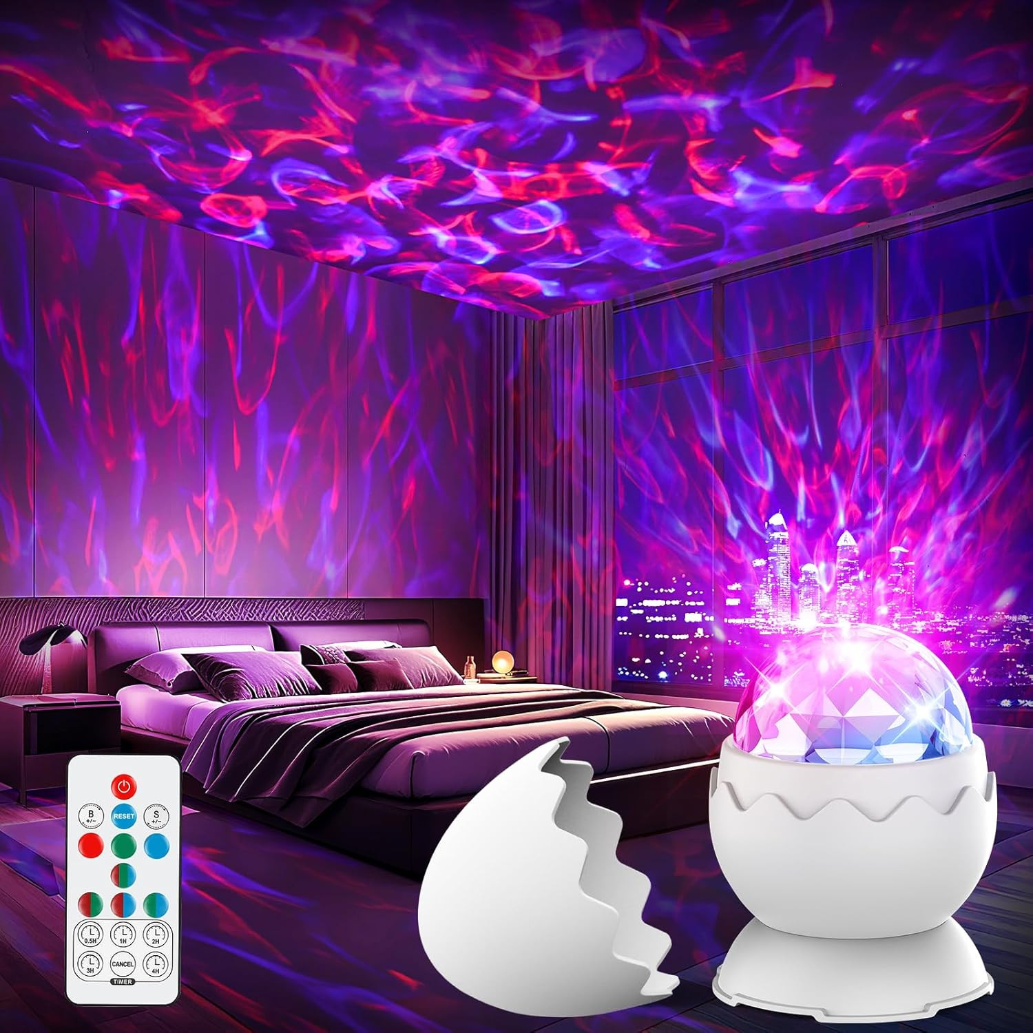 Galaxy Projector for Bedroom, Nebula Galaxy Night Light Projector with Timer and