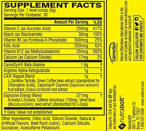 Cellucor C4 Ripped - ID Series - Preworkout - 30 Servings - CHOOSE FLAVOR