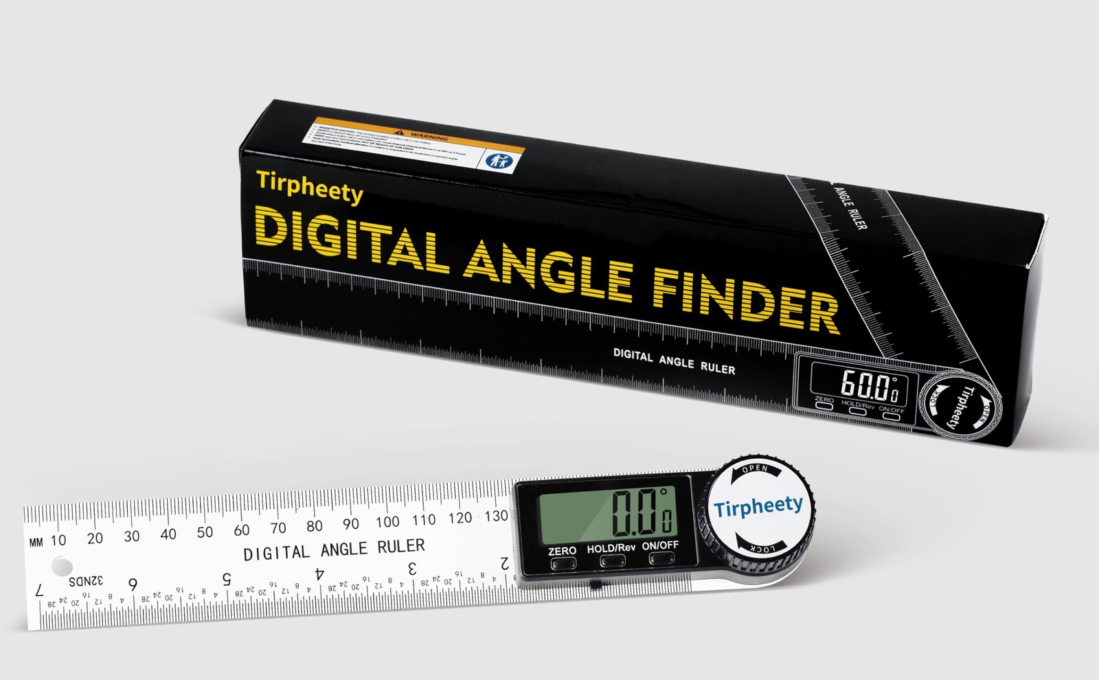 Tirpheety Digital Angle Finder Protractor, 3rd Generation Quick Display White