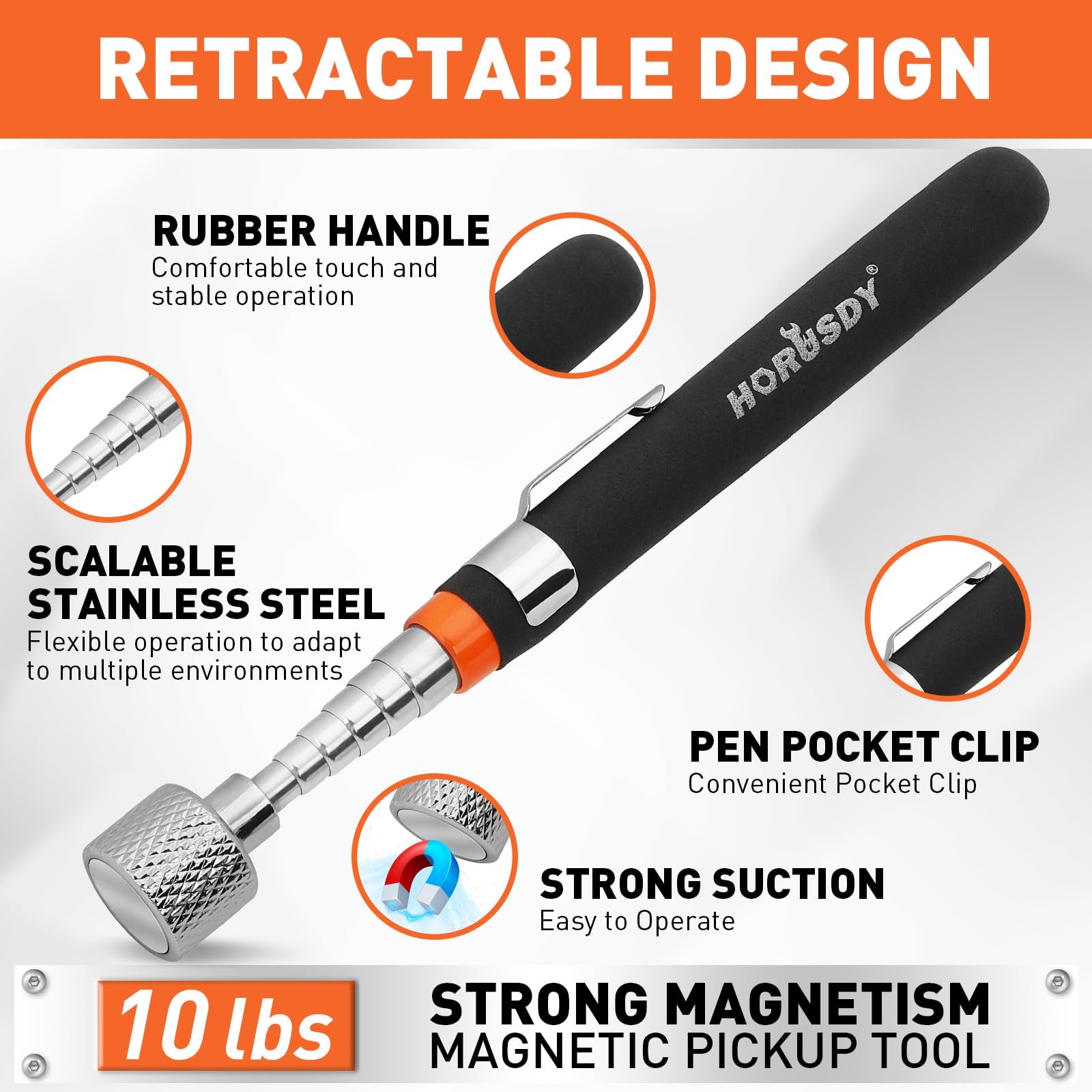 4 PIECE Magnetic Pickup Tools Kit | Extendable Telescoping Magnet Pick Up To...