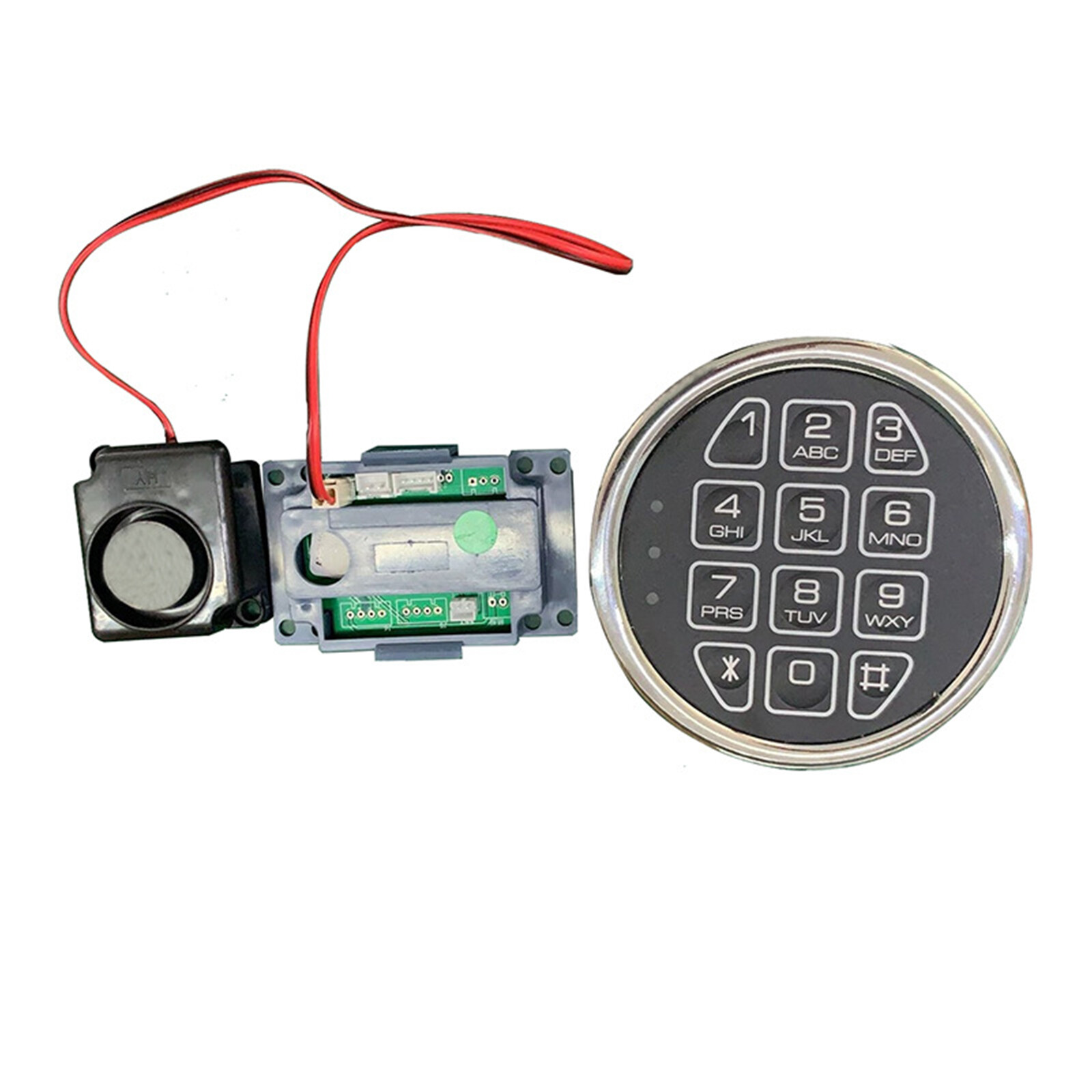 Gun Electronic Safe Lock ‎Replacement Chrome Keypad with Solenoid+2 Override Key
