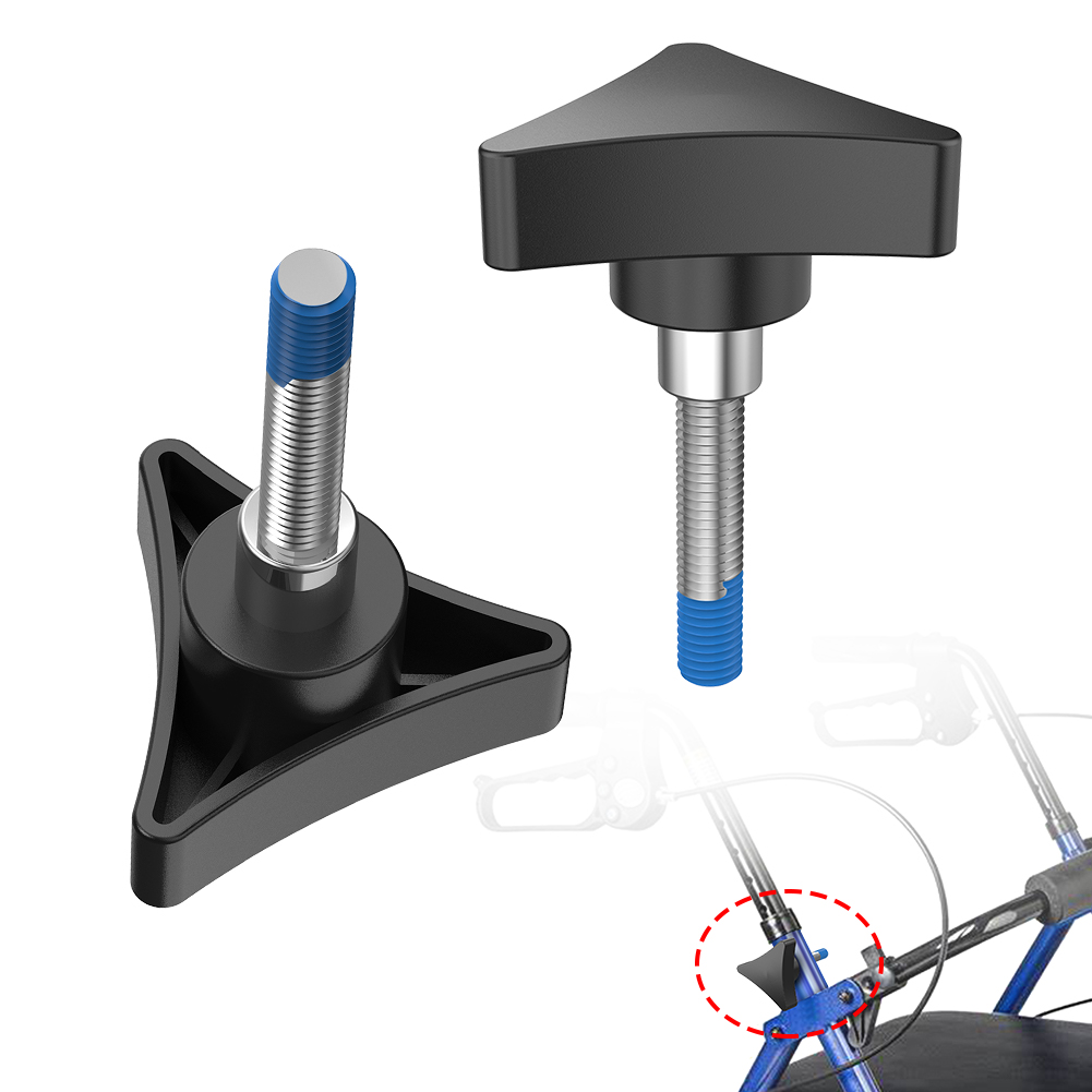 For Rolling Walker Rollator Knobs for Wheel Assembly 2PACK Knob Repair Kit Black