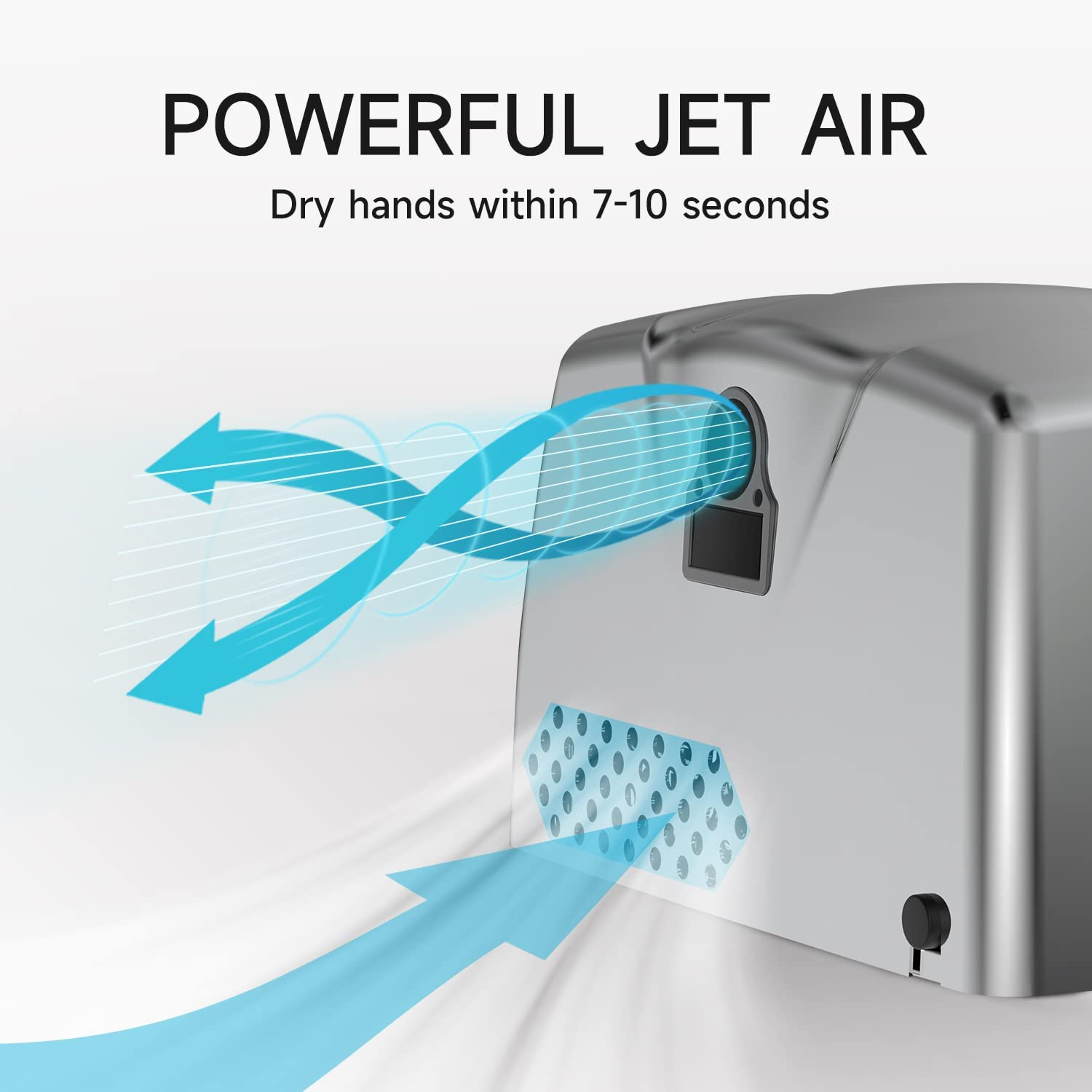 2 Pack Compact Hand Dryer For Bathrooms Commercial Heavy Duty High Speed Stainle