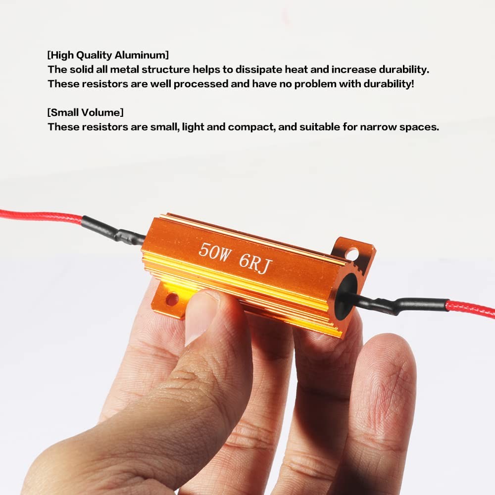 4 PCS Load Resistor,LED Turn Signal Resistor Flasher Adaptor with Wire 4 Pcs