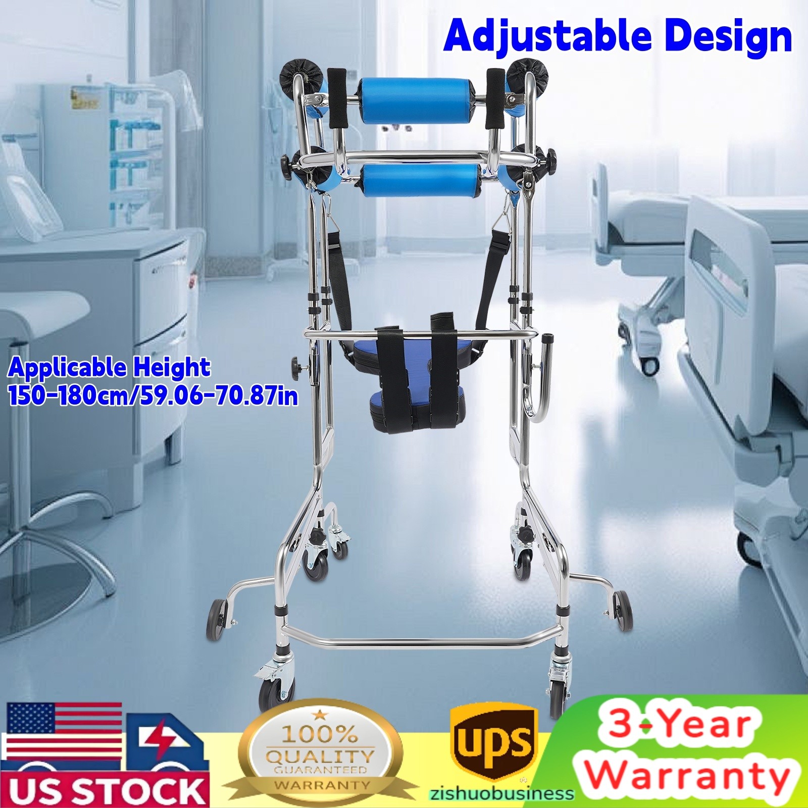Adult Walker for Seniors Hemiplegia Rehabilitation Standing Frame,Anti Recline