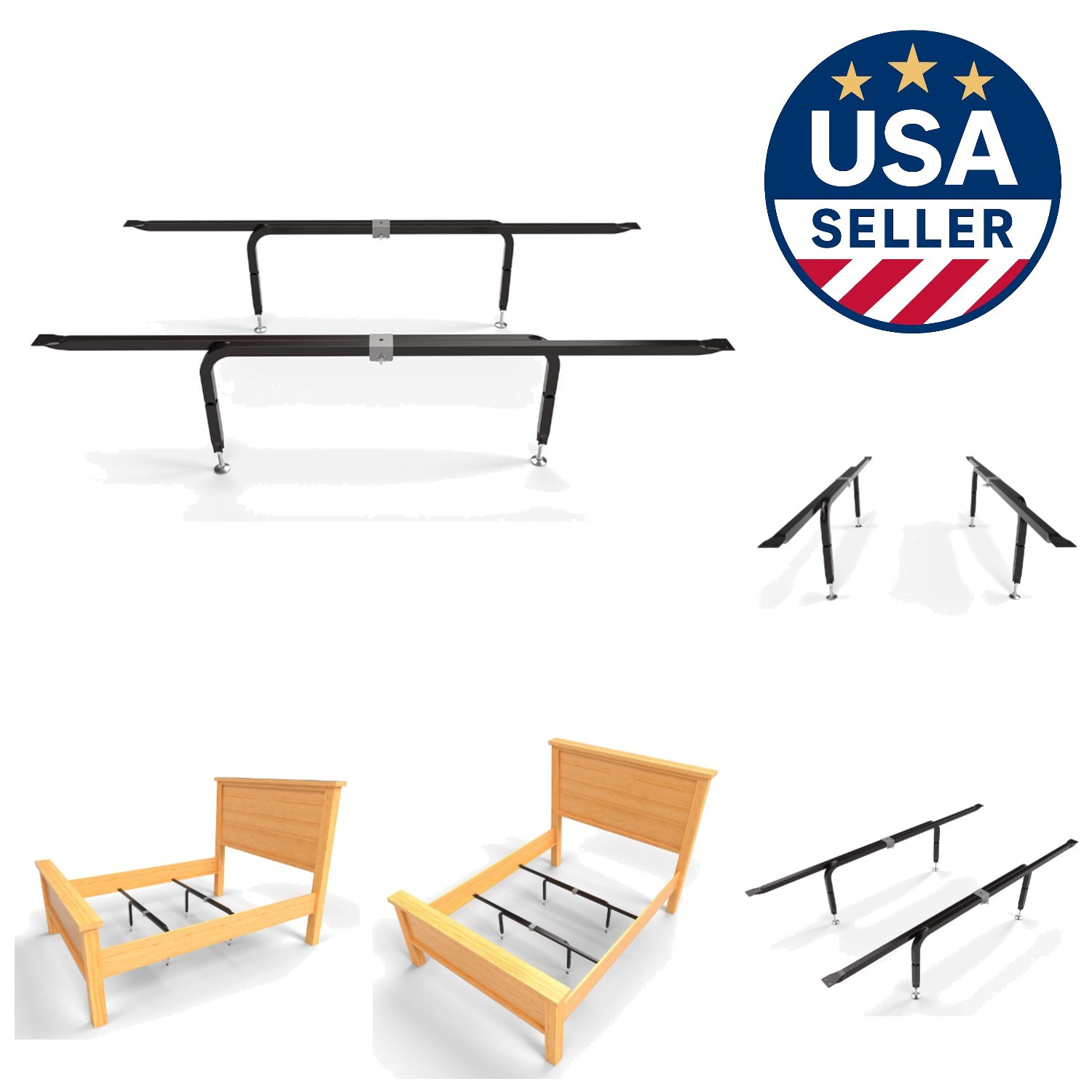 Adjustable Bed Slats Center Support in Heavy-Duty Steel - Ideal for Every Bed