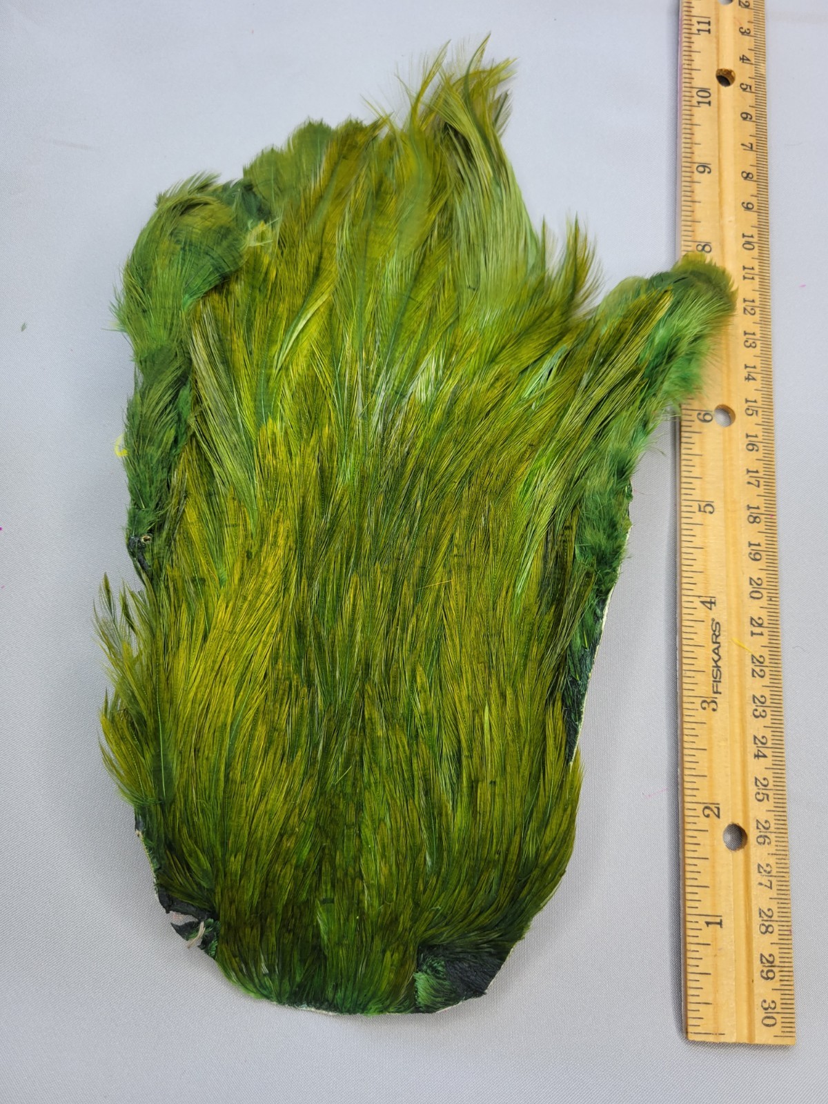 Lot 69,  Top Quality  DARK OLIVE  India Rooster Streamer Neck Cape Feathers