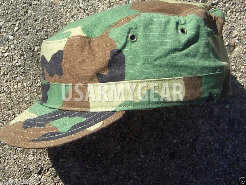 New 7 1/8  7.125 US Army Military Woodland Camouflage USGI Patrol Cap Hat Cover