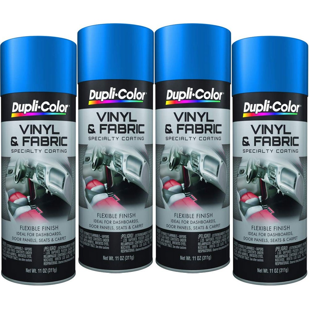 Duplicolor HVP102 (4 Pack), Vinyl & Fabric Spray Paint, Blue, 11 oz Aerosol