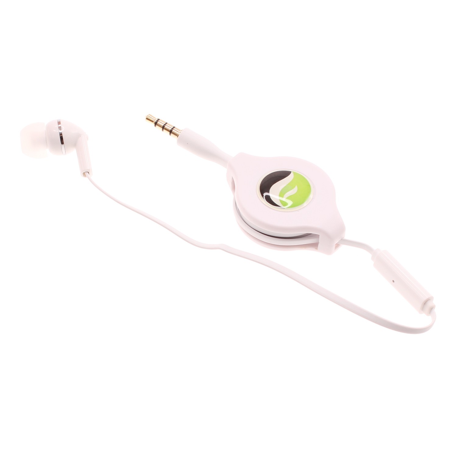 For Galaxy A23/A24/A25 - Retractable Mono Earphone Headphone 3.5mm w Mic Headset