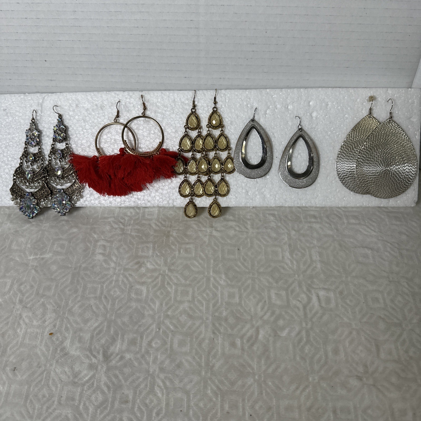 Large Beautiful Earrings - Lot of 5 Fashion Dangle Earrings - Some Vintage