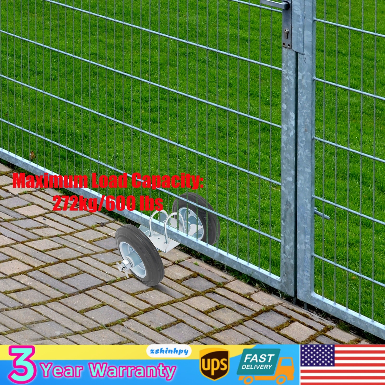 Rolling Gate Hardware Kit, Heavy Duty Sliding Gate Rollers Wheels Kit