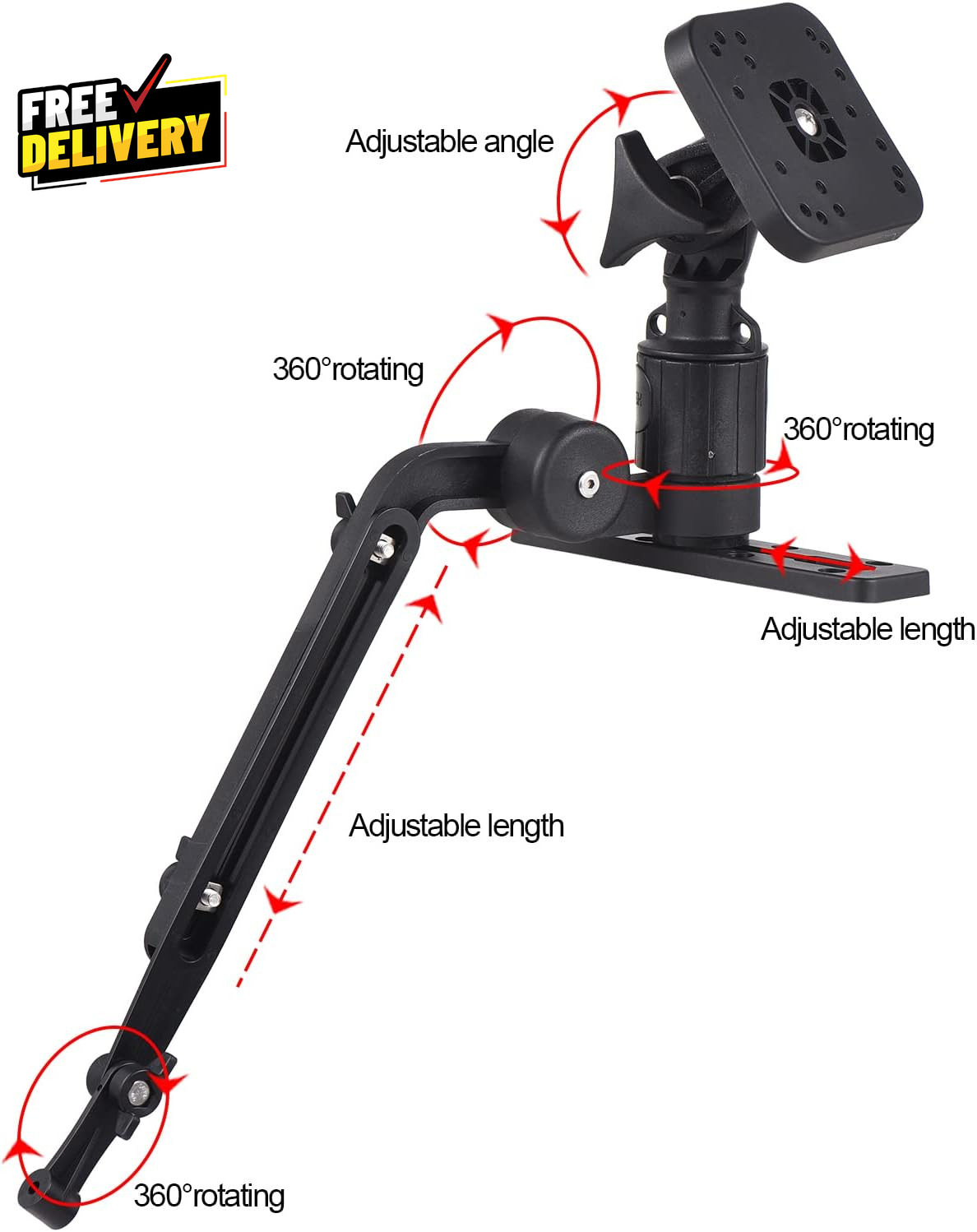 Universal Kayak Fish Finder Mount Boat Transducer Mounting Arm with Teles.....