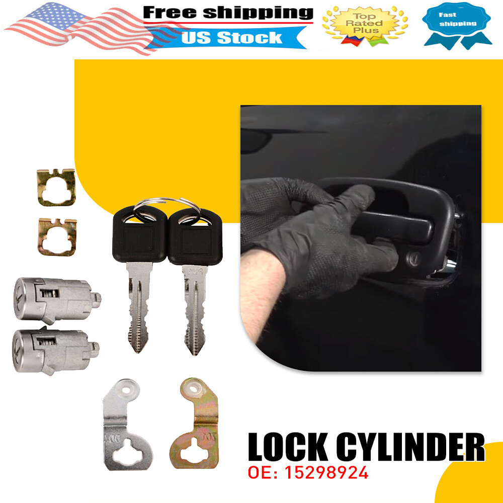 DRIVER PASSENGER DOOR LOCK CYLINDER FOR GMC SIERRA CADILLAC SILVERADO WITH 2 KEY