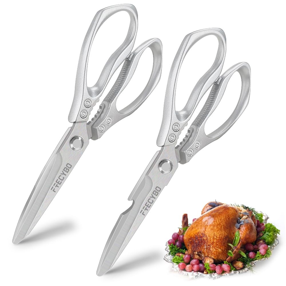 2 Pack All Purpose Heavy Duty Kitchen Shears Stainless Steel Food Scissors