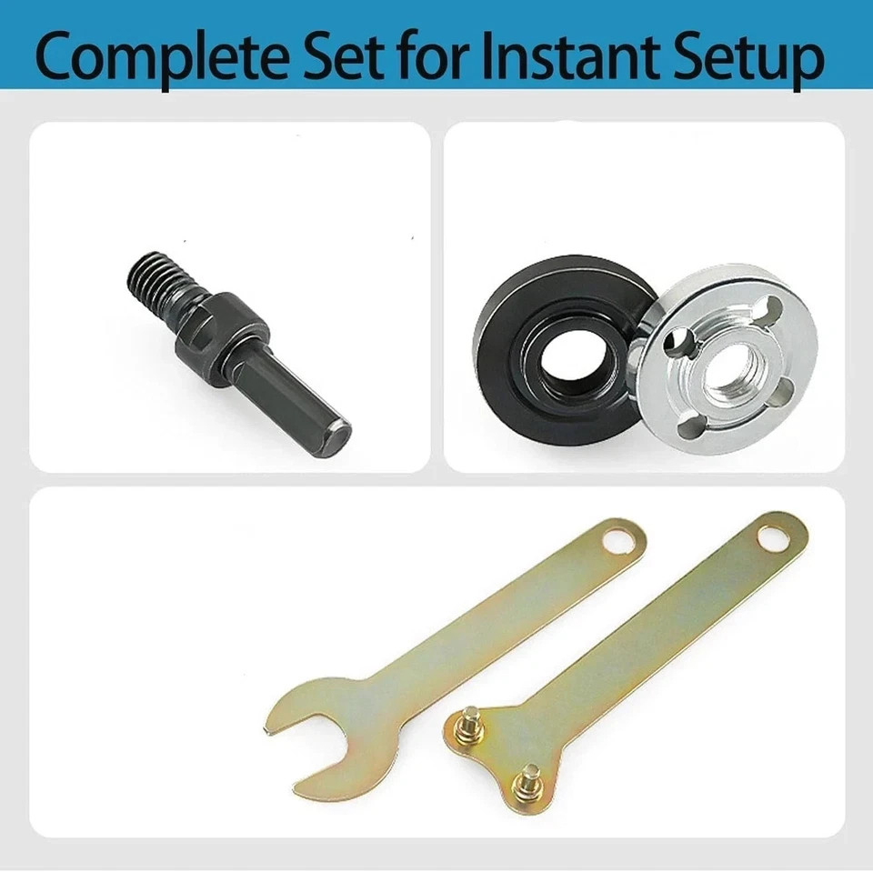 10mm 5Pcs Drill to Angle Grinder Adapter Set – Variable Rod Converter Tool