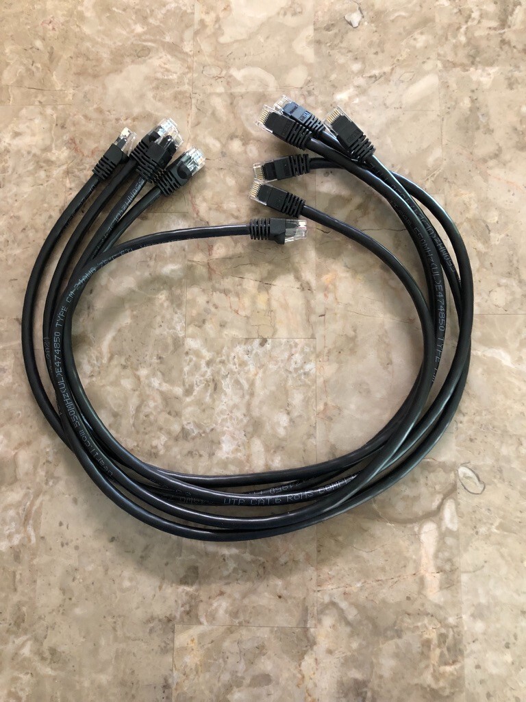 2Ft Patch Cable Cat6 Ethernet RJ45 Network Black UTP buy 5 get 1 free