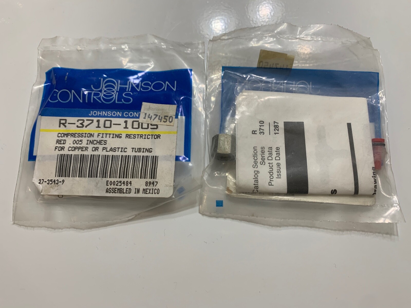New OEM Johnson Controls R-3710-1005 Restrictor Red .005, 2 Pc