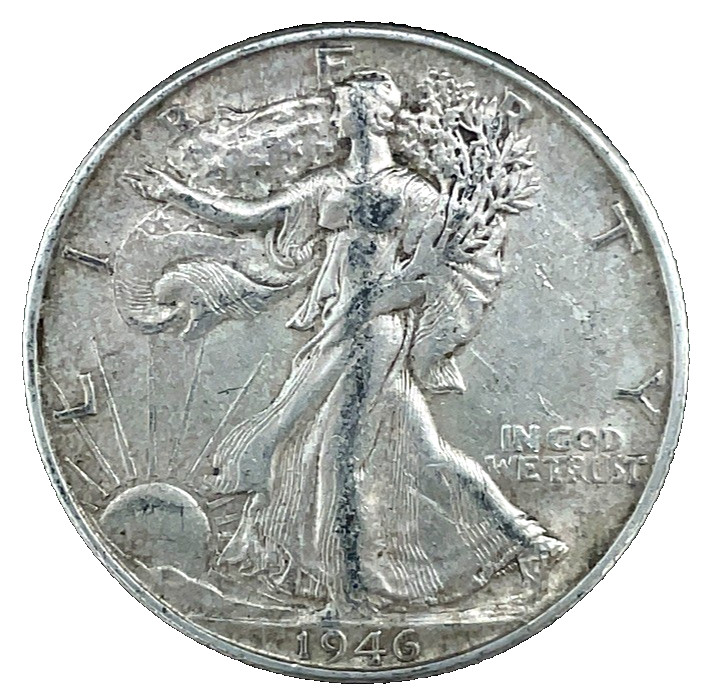 1946-S Walking Liberty Silver Half Dollar Au-Uncirculated U.S 50c Coin # 43