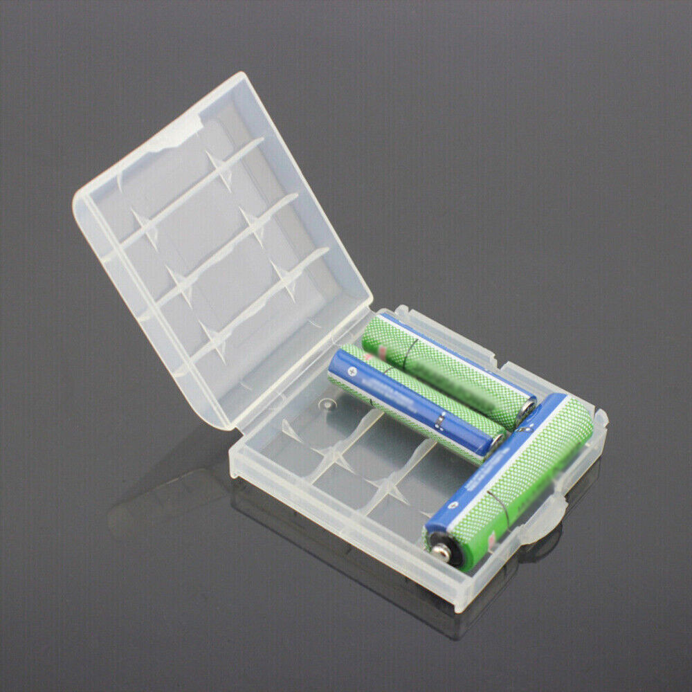 20PC Transparent Hard Plastic Holder Storage Box For Rechargeable AA AAA Battery