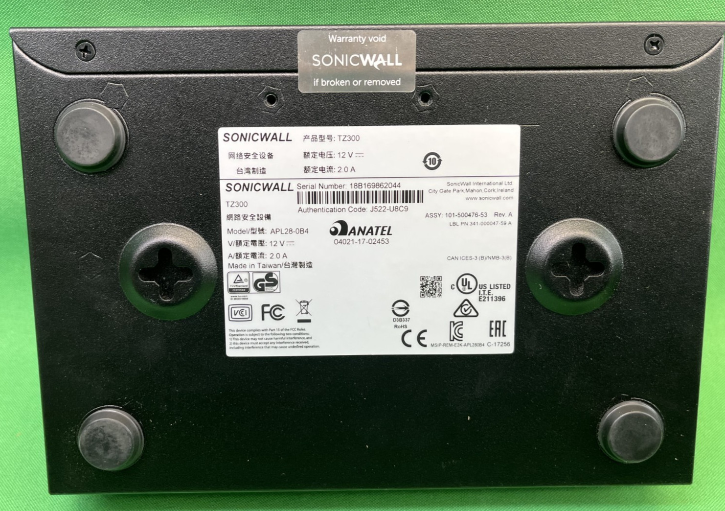 SonicWALL TZ300 Firewall Appliance APL28-0B4 w/Power Supply