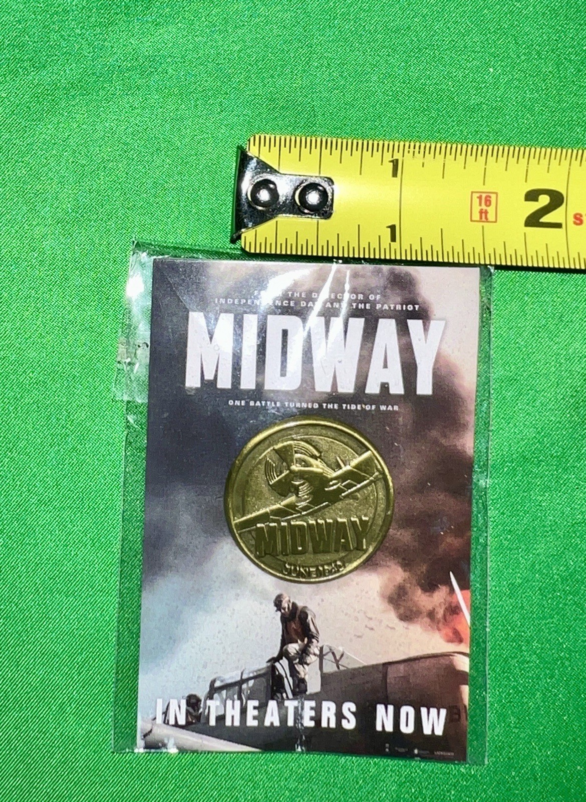 MIDWAY Movie Premiere Gold Pin 🫡✈️📍On Card Collectible 🎬June 1942 🔥Rare NEW!