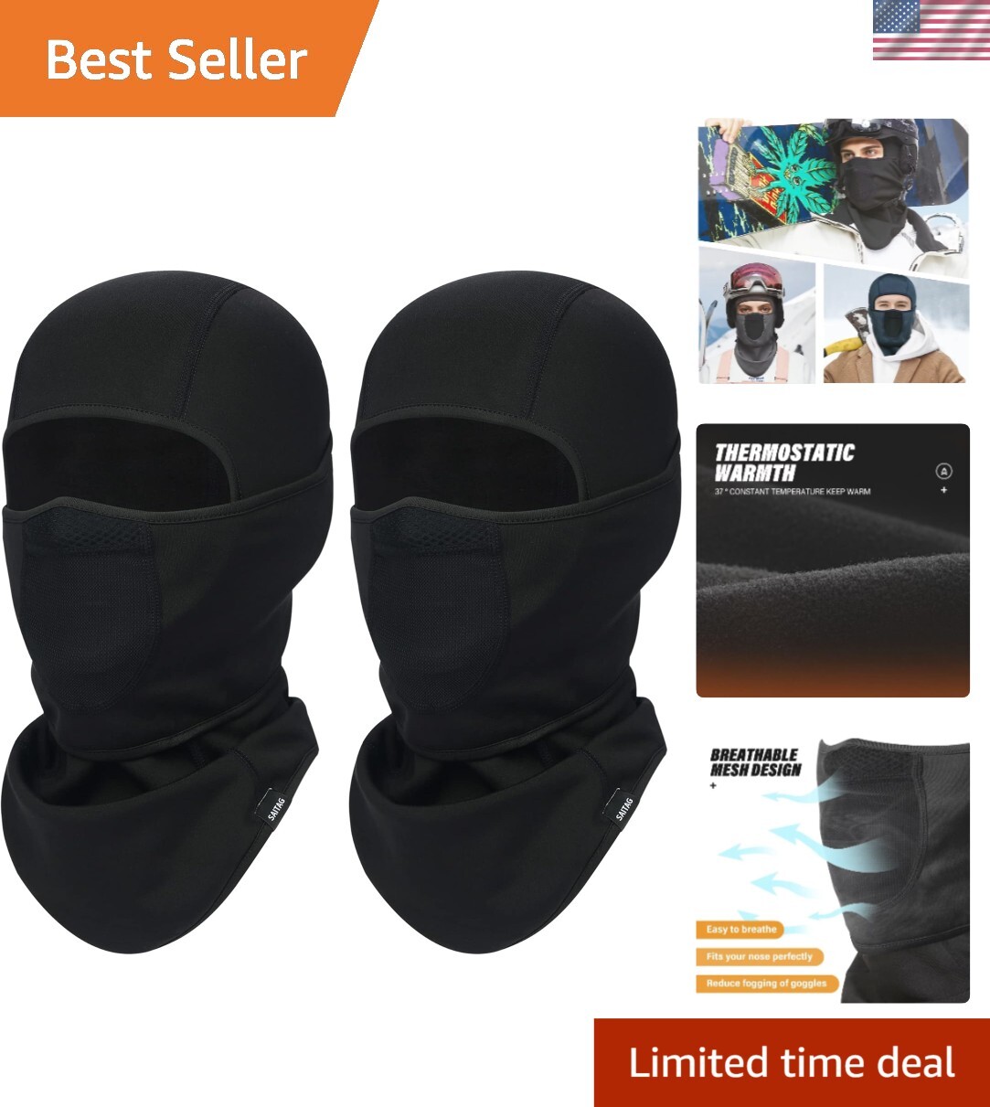 Universal Fit Balaclava Ski Mask: Warm & Functional for Cold Outdoor Adventures