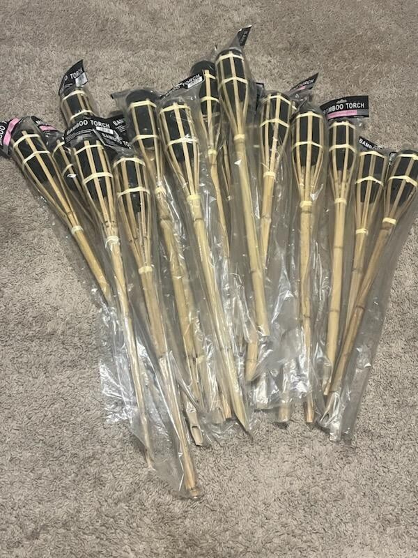 mini bamboo tiki torches  (22 total)