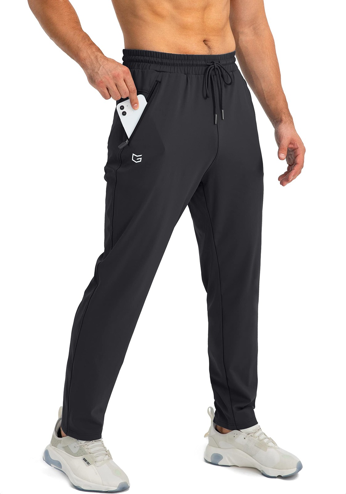 Men's Sweatpants with Zipper Pockets Tapered Joggers for Men Athletic Pants f...