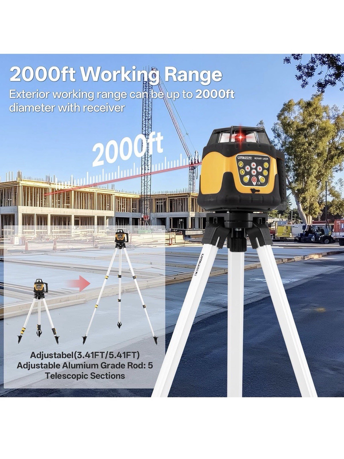 Self-Leveling Rotary Laser Level Kit
