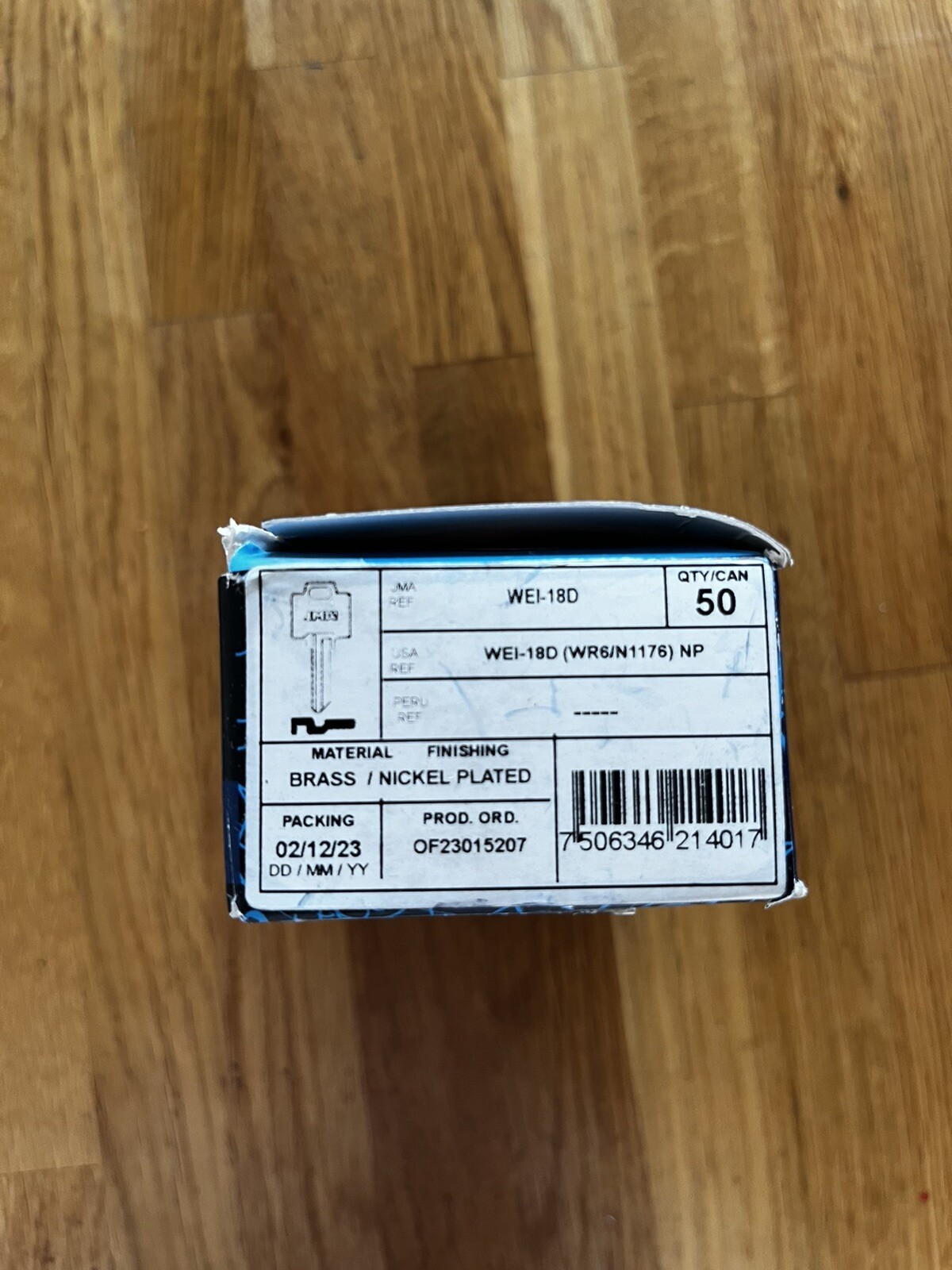 Lot of JMA WEISER WEI-18D (WR6/N1176) Blank Keys, 50 Per Box.
