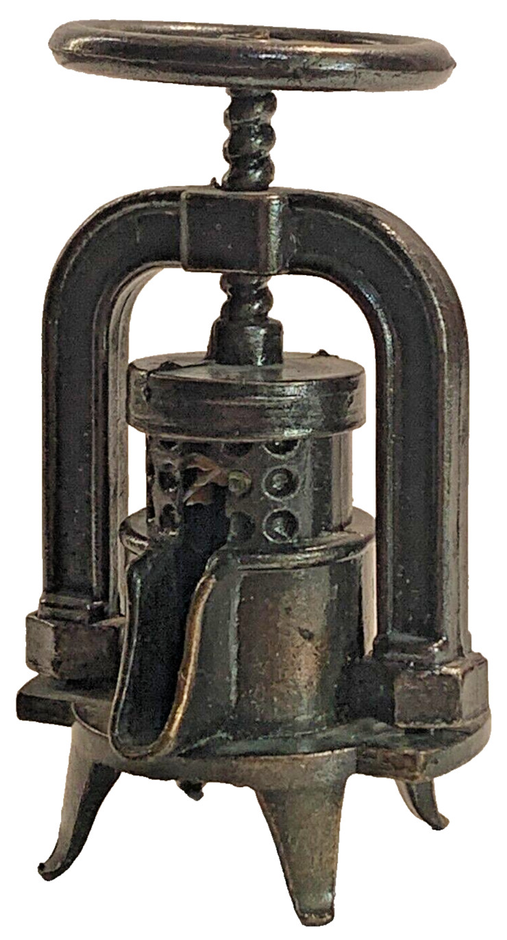 Vintage Die Cast Pencil Sharpener Apple Cider Press Old World PSA3