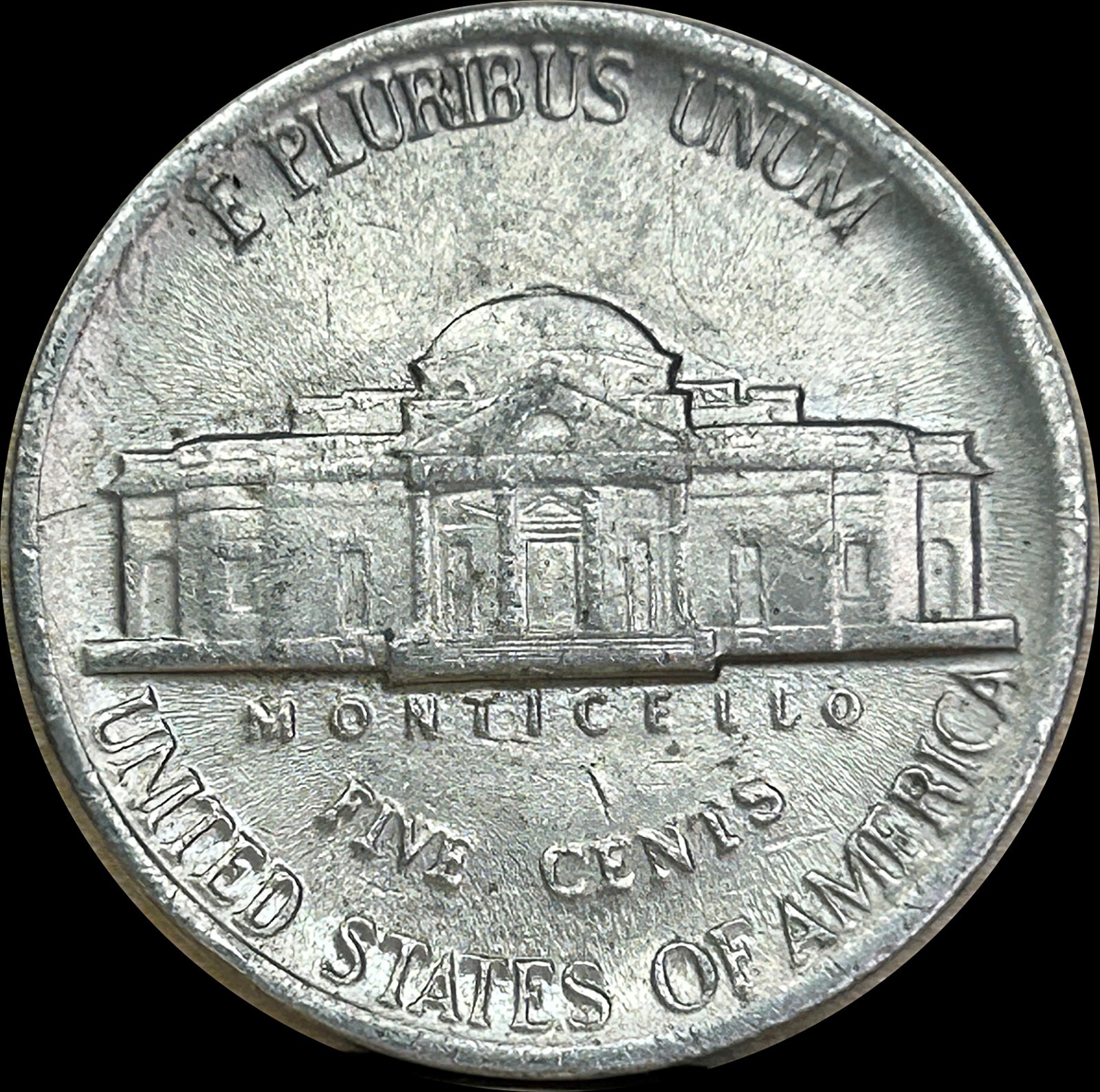 Misaligned Die Error - 1985 Jefferson Nickel - Obverse Die
