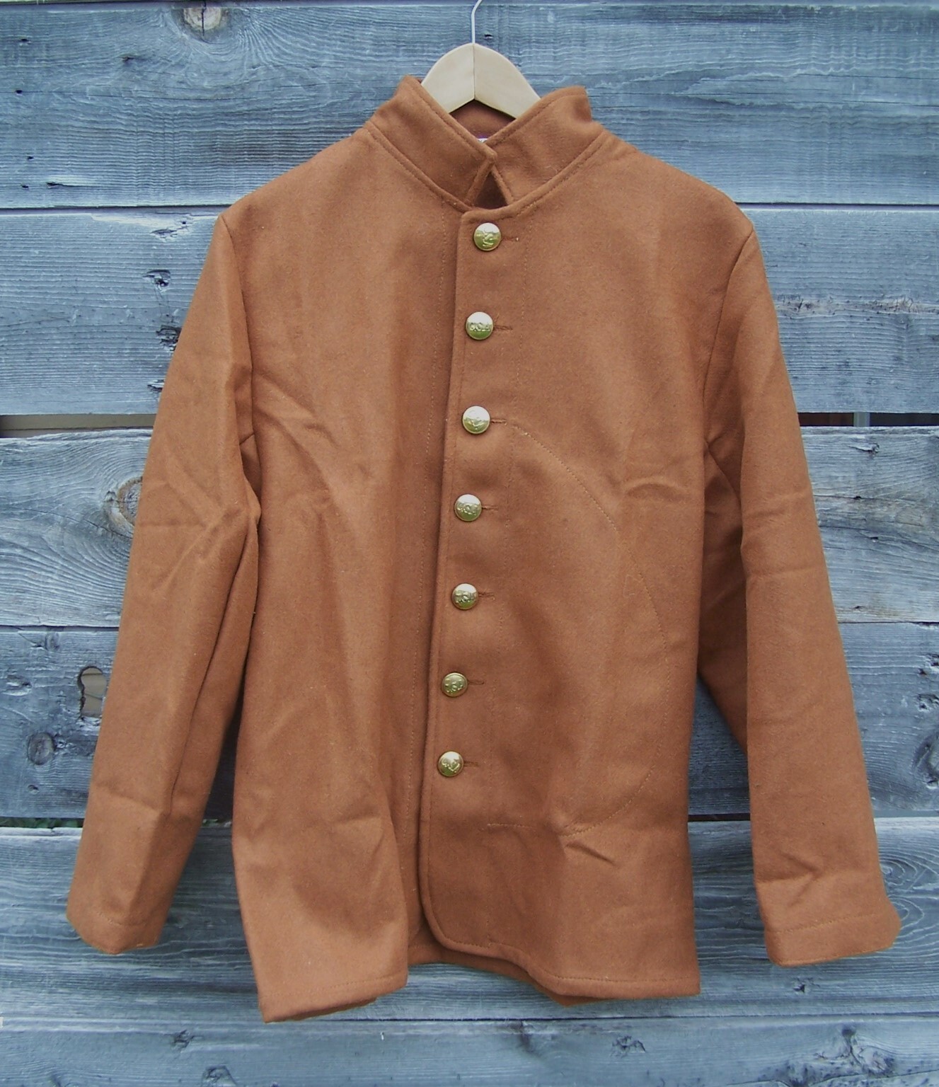 Confederate CSA Butternut Wool Sack Coat, Civil War 44