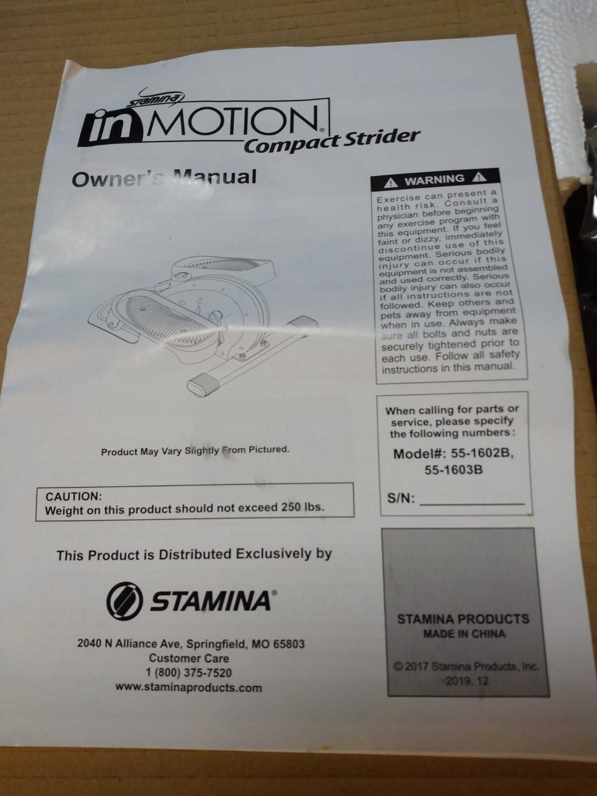 Stamina 55-1602B Inmotion Compact Strider