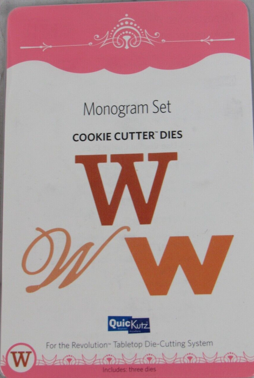 QuicKutz Monogram "W" Set, Cookie Cutter Dies, 3 dies, CC-MONOGRAM-W01