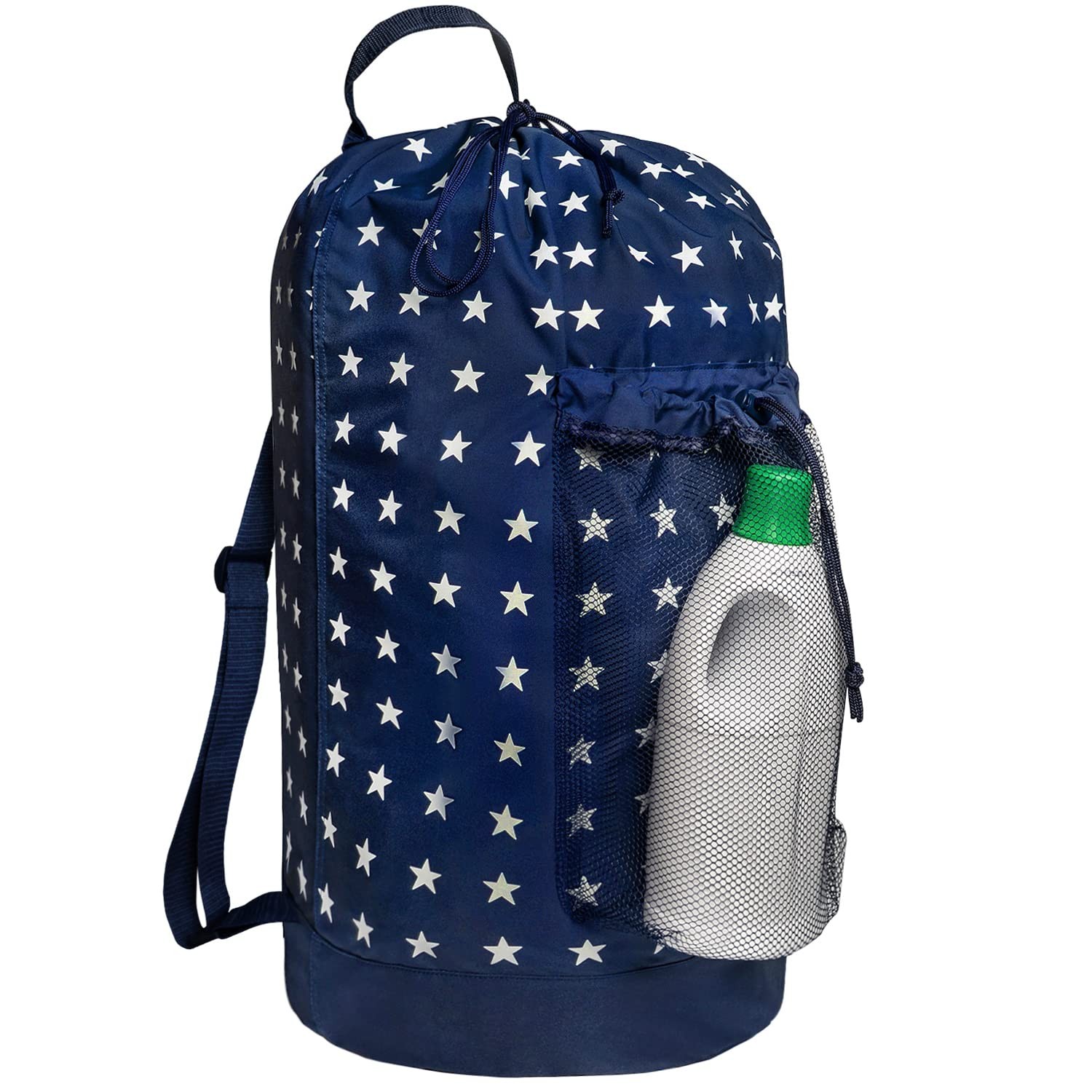 Dalykate Backpack Laundry Bag w/Shoulder Straps & Mesh Pocket - Durable Nylon