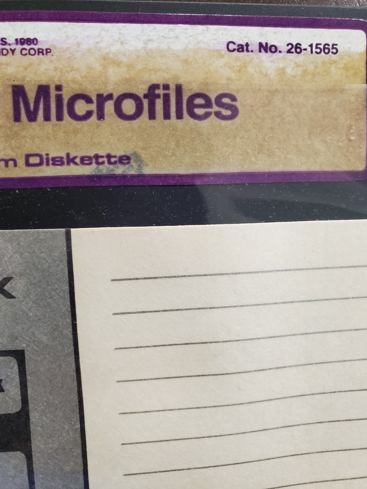 TRS-80 Model 1 Microfiles Software & Manual CAT# 26-1565
