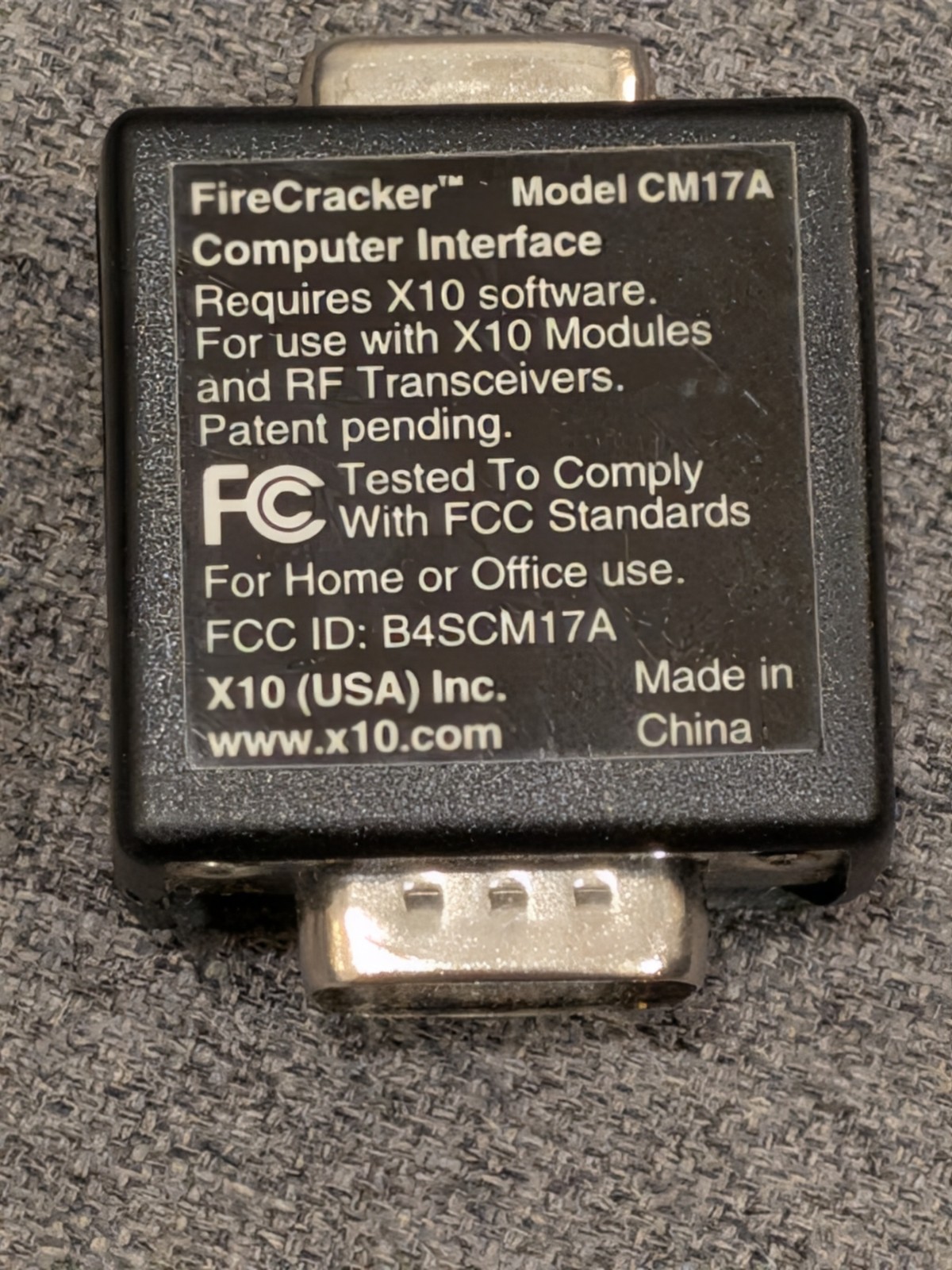 X-10 Powerhouse FireCracker Computer Interface Model CM17A BRAND NEW X10