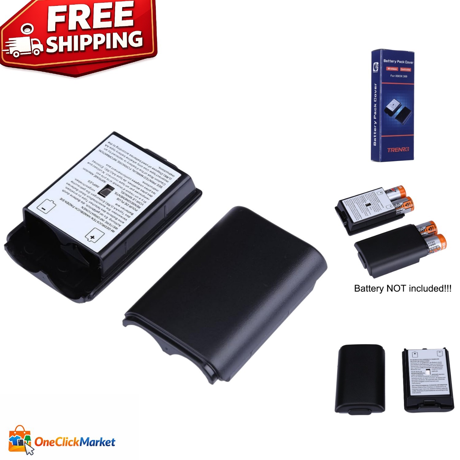 Dual Black Battery Pack Covers for Xbox 360 Wireless Controllers - Quality & Fit