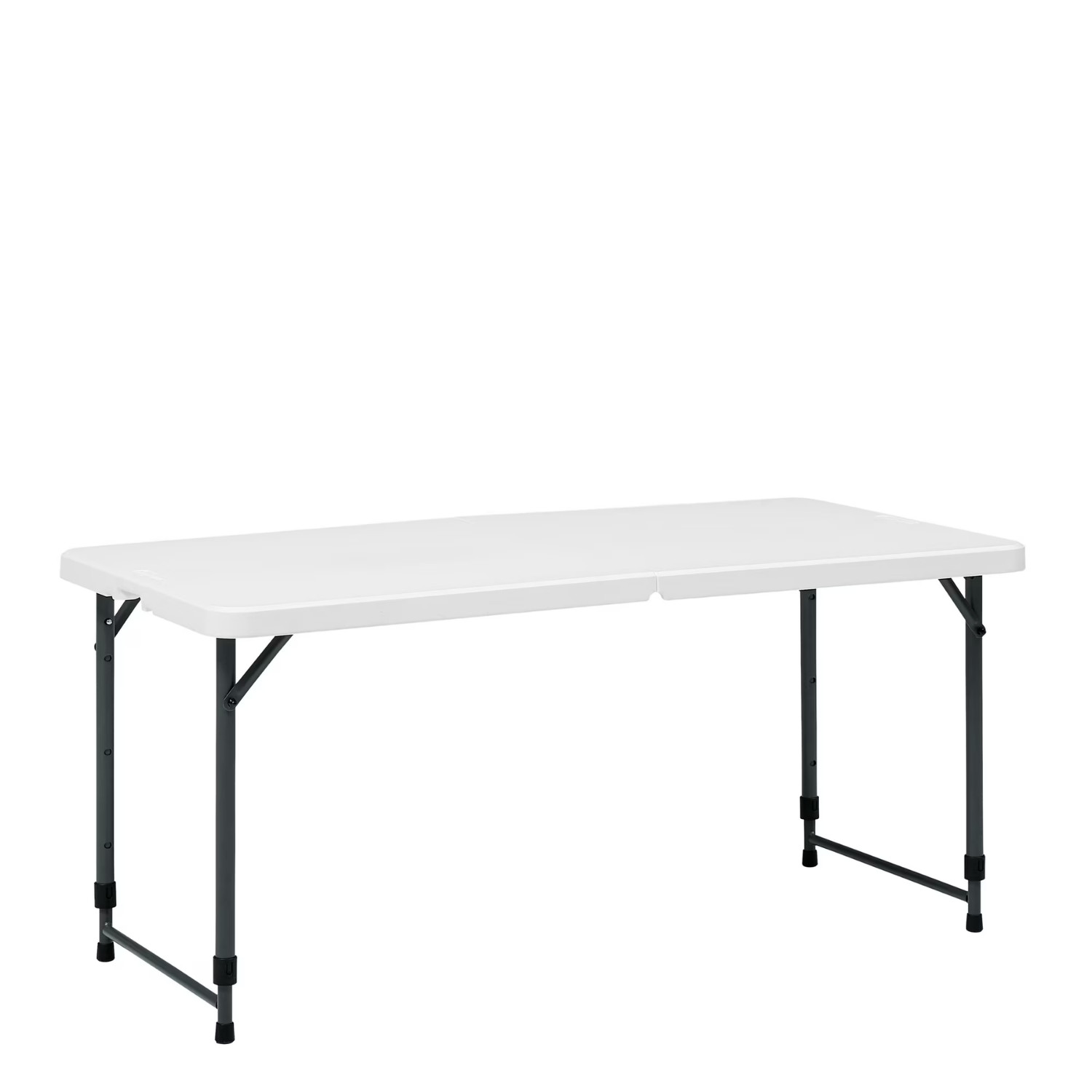 Mainstays 4FT Folding Table Adjustable Height Indoor Outdoor Carry Handle White