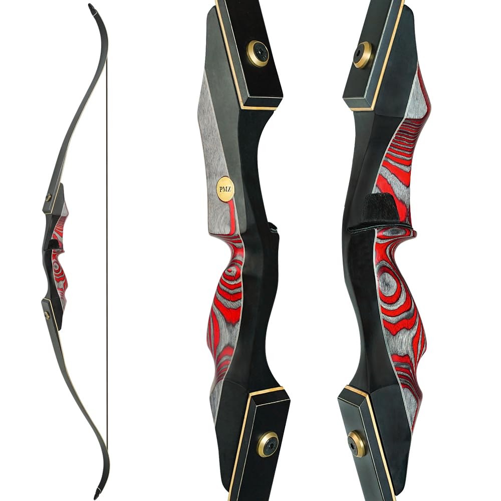 PMZ Recurve Bow and Arrow 60'' Wooden Takedown Bow Right Hand 20 lbs