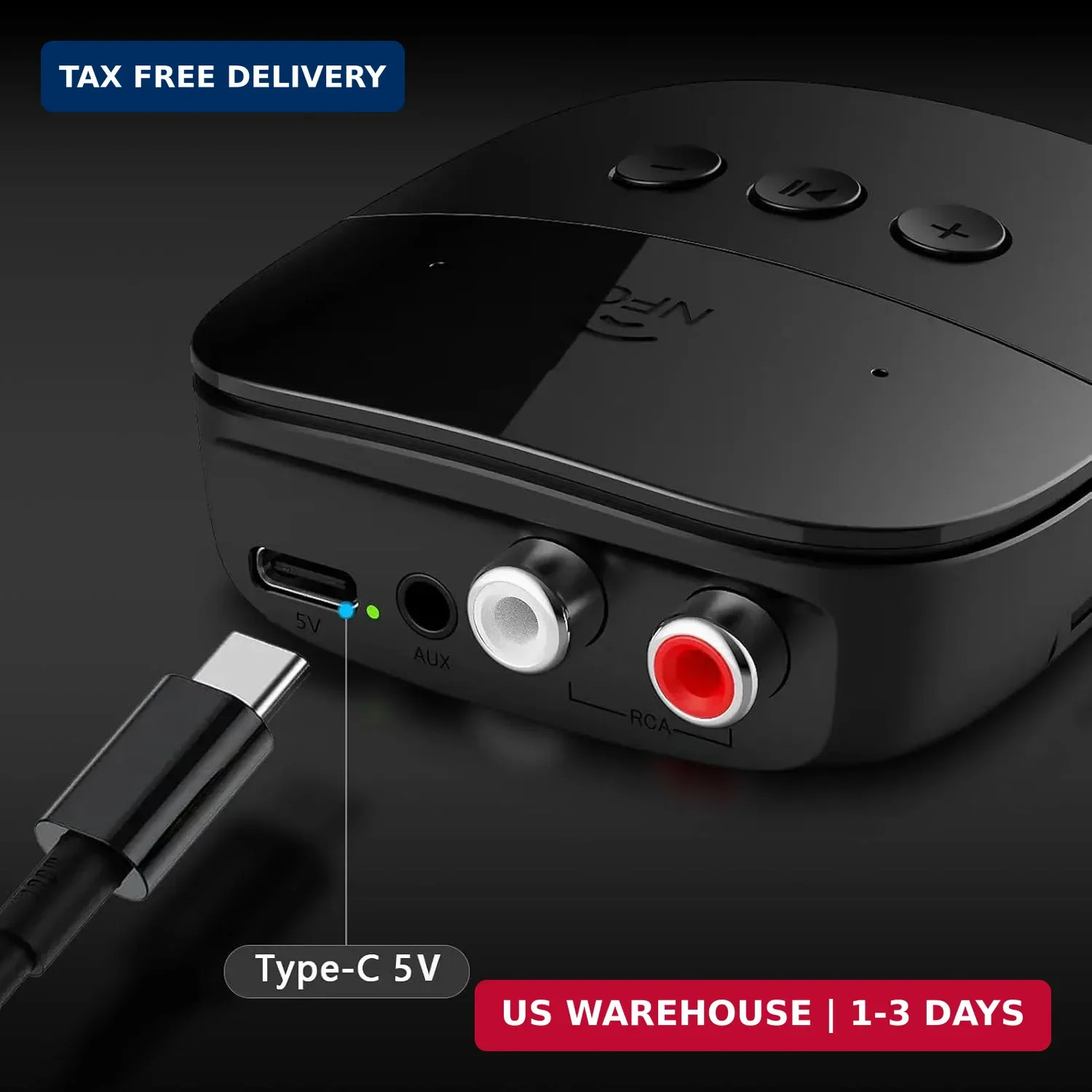 eppfun Bluetooth 5.2 Receiver,Bluetooth Audio Adapter with NFC, USB, TF Card Slo