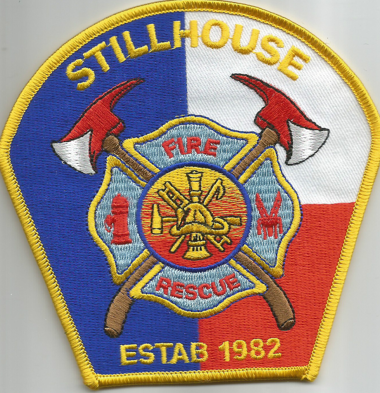 Stillhouse  Fire - Rescue  1982, Texas  (4.5" x 4.5" size)  fire patch
