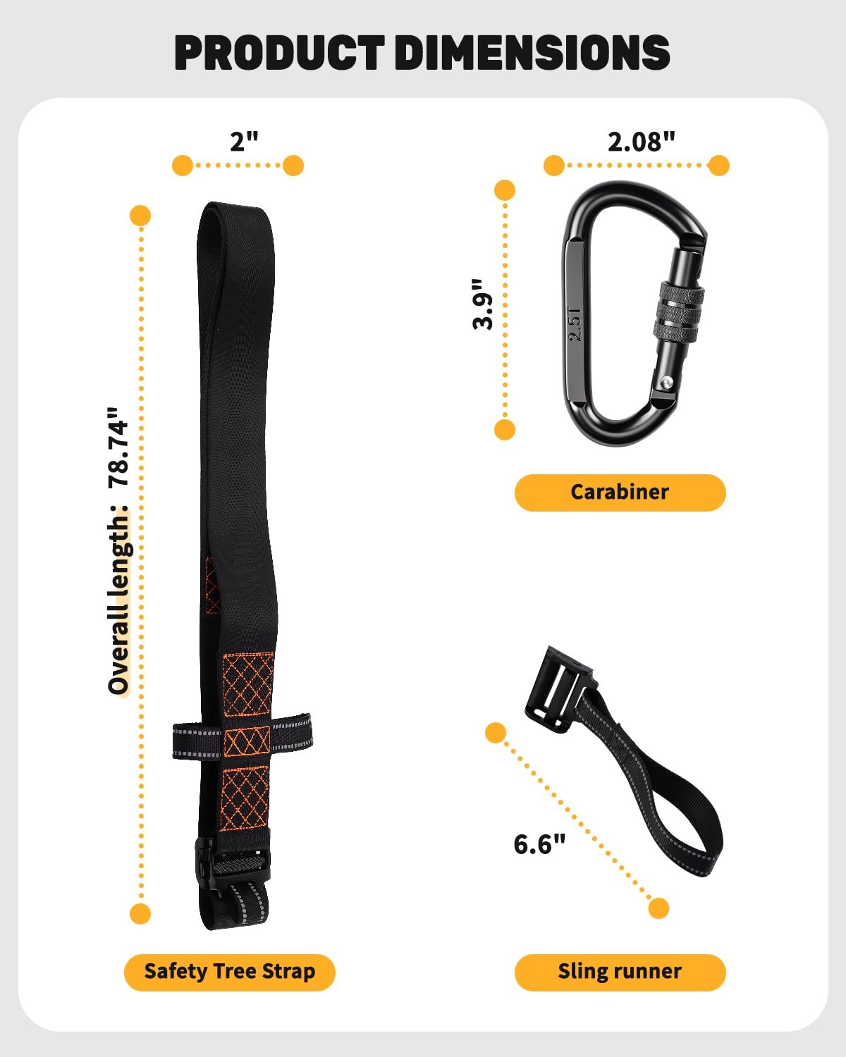 3 Pcs Heavy-Duty Tree Stand Harness Strap, Quick-Connect Treestrap for Tree S...